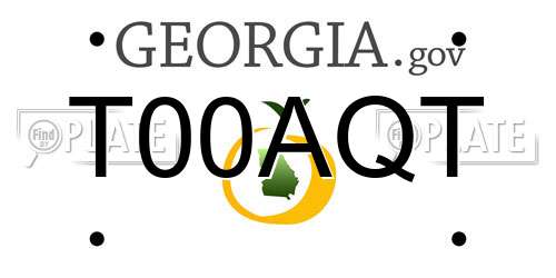 T00AQT Georgia License Plate