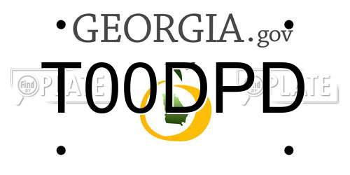 T00DPD Georgia License Plate