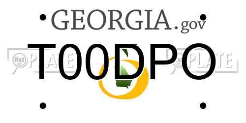 T00DPO Georgia License Plate