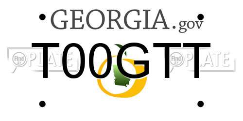 T00GTT Georgia License Plate