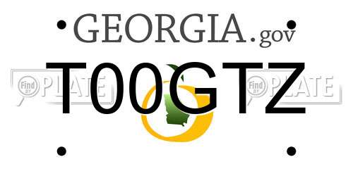 T00GTZ Georgia License Plate