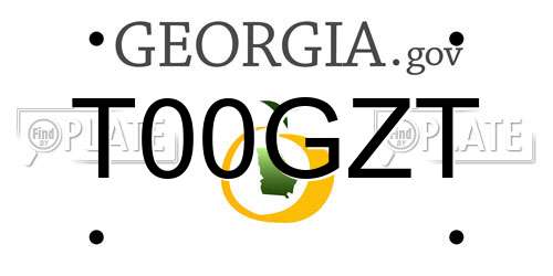 T00GZT Georgia License Plate