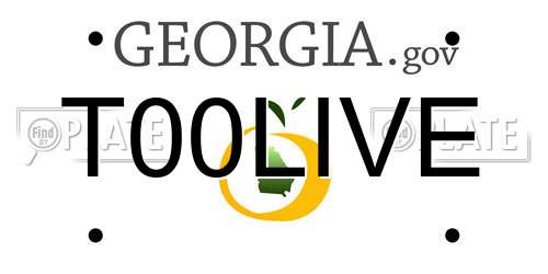 T00LIVE Georgia License Plate