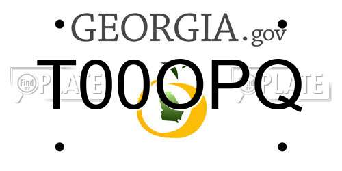T00OPQ Georgia License Plate