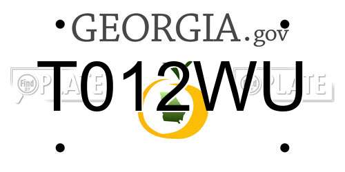 T012WU Georgia License Plate
