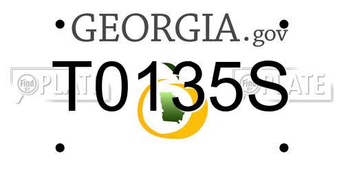 T0135S Georgia License Plate