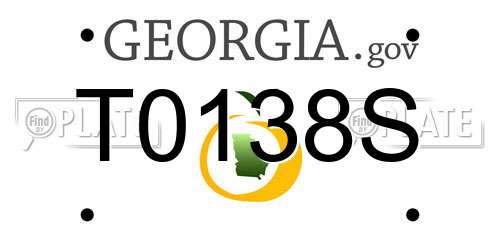 T0138S Georgia License Plate