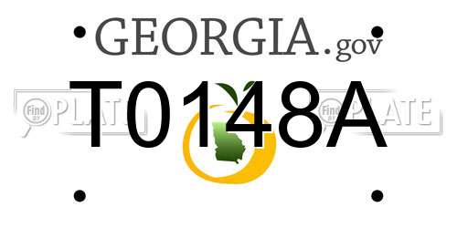 T0148A Georgia License Plate