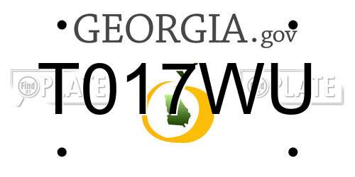 T017WU Georgia License Plate
