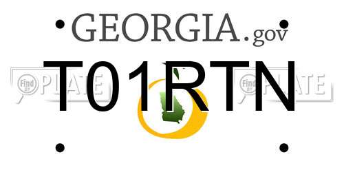 T01RTN Georgia License Plate
