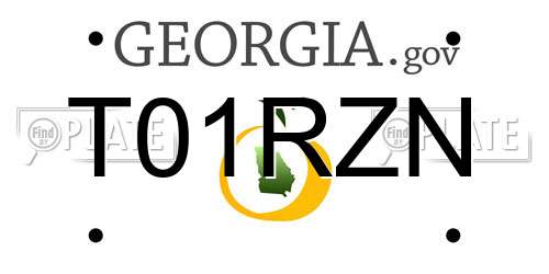 T01RZN Georgia License Plate