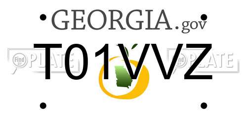 T01VVZ Georgia License Plate