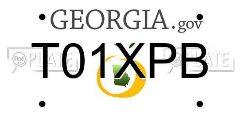 T01XPB Georgia License Plate