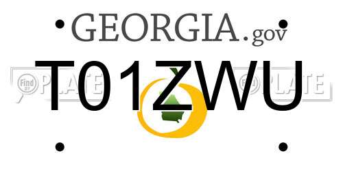 T01ZWU Georgia License Plate