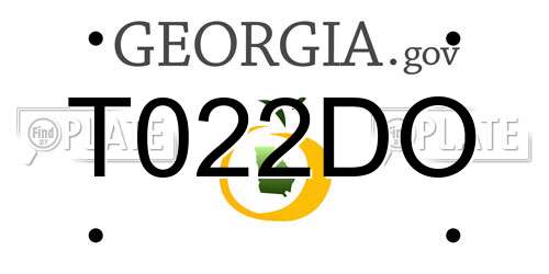 T022DO Georgia License Plate