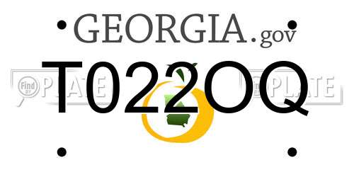 T022OQ Georgia License Plate
