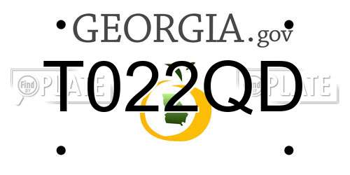 T022QD Georgia License Plate