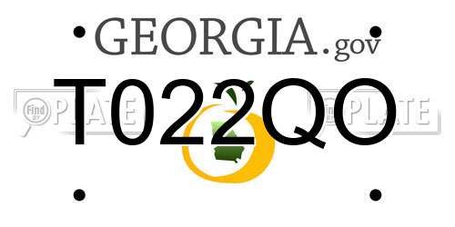 T022QO Georgia License Plate