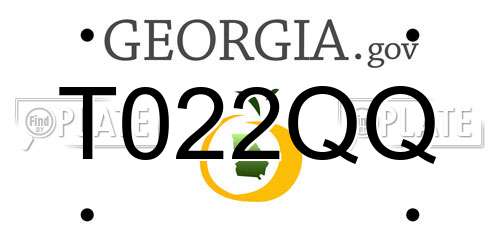 T022QQ Georgia License Plate