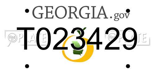 T023429 Georgia License Plate