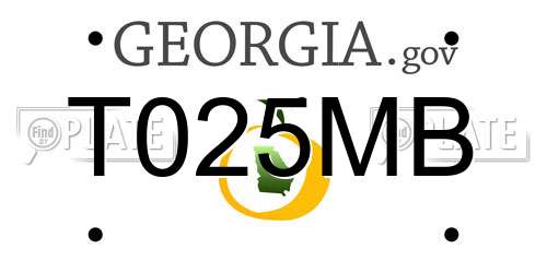 T025MB Georgia License Plate