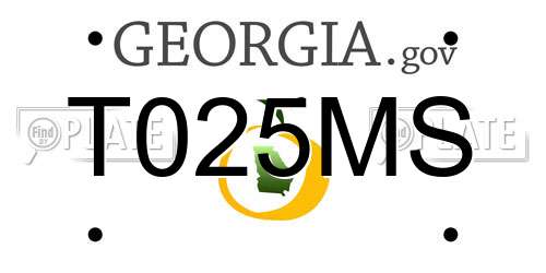T025MS Georgia License Plate