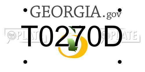 T0270D Georgia License Plate
