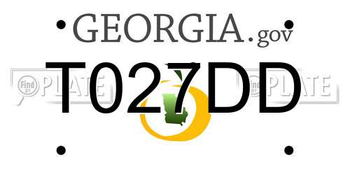 T027DD Georgia License Plate