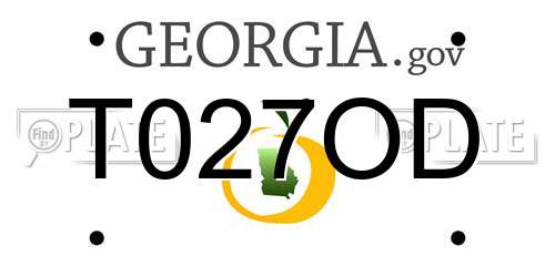 T027OD Georgia License Plate