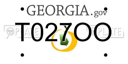 T027OO Georgia License Plate