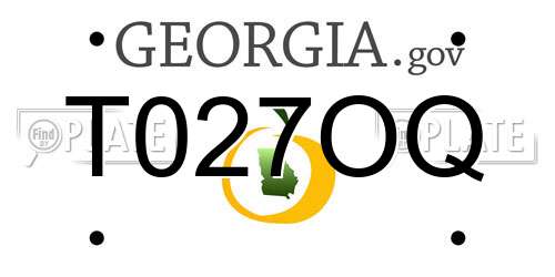 T027OQ Georgia License Plate