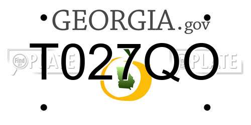 T027QO Georgia License Plate