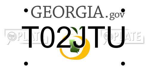 T02JTU Georgia License Plate