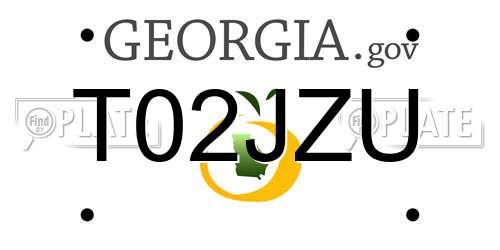 T02JZU Georgia License Plate