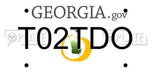 T02TDO Georgia License Plate