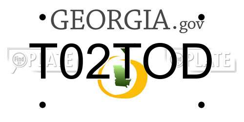 T02TOD Georgia License Plate