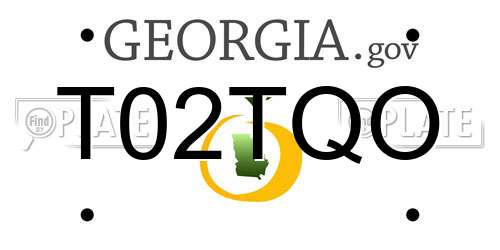 T02TQO Georgia License Plate