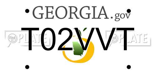 T02VVT Georgia License Plate