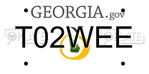T02WEE Georgia License Plate