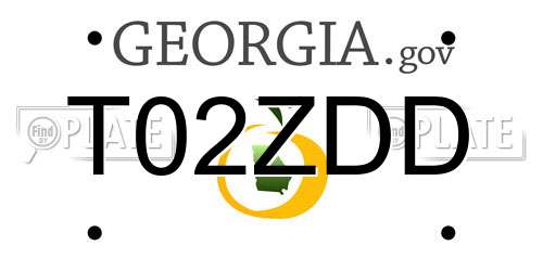 T02ZDD Georgia License Plate