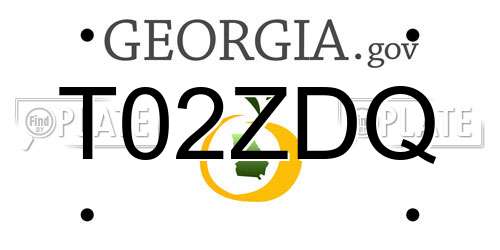 T02ZDQ Georgia License Plate