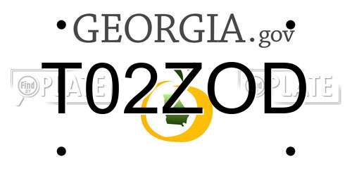 T02ZOD Georgia License Plate