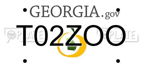 T02ZOO Georgia License Plate