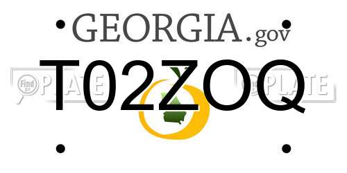 T02ZOQ Georgia License Plate