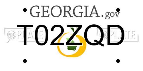 T02ZQD Georgia License Plate