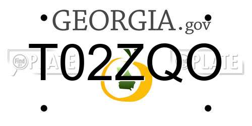 T02ZQO Georgia License Plate