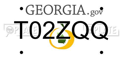 T02ZQQ Georgia License Plate