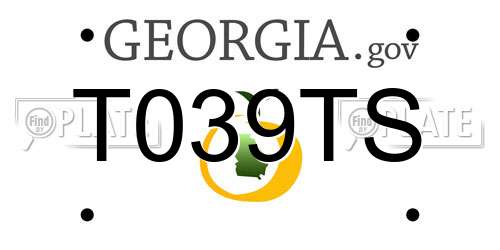 T039TS Georgia License Plate