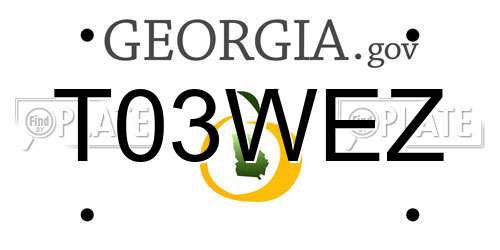 T03WEZ Georgia License Plate