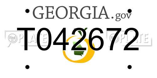 T042672 Georgia License Plate